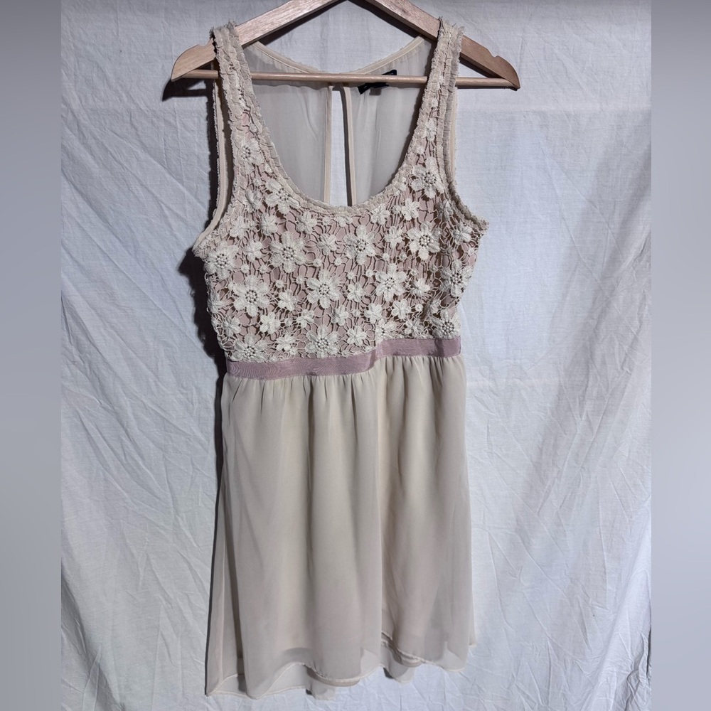 American Eagle light pink and cream fairycore dress Size Small